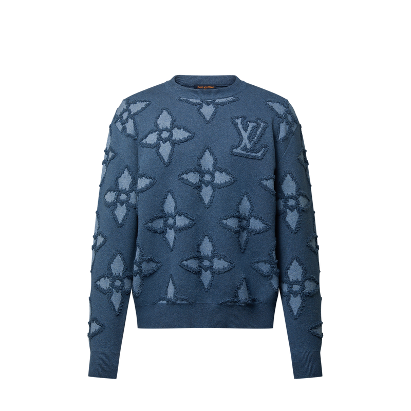 Textured cotton crew neck top