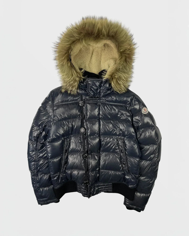 Moncler down jacket with fur trim