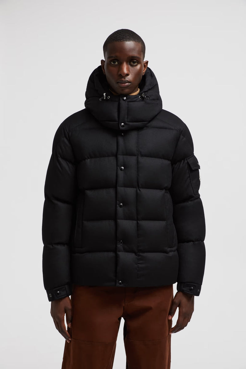 Moncler Vezere Black Flannel Short Down Jacket