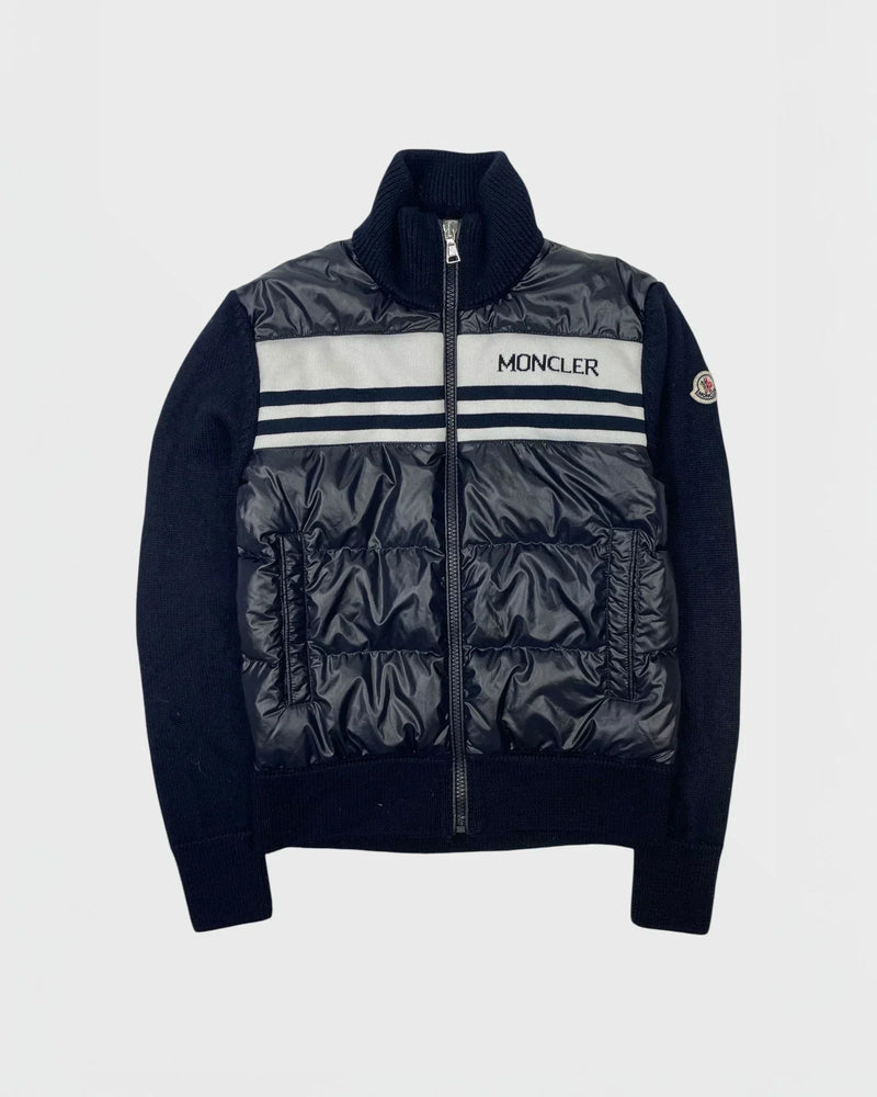 Moncler two-fabric cardigan down jacket