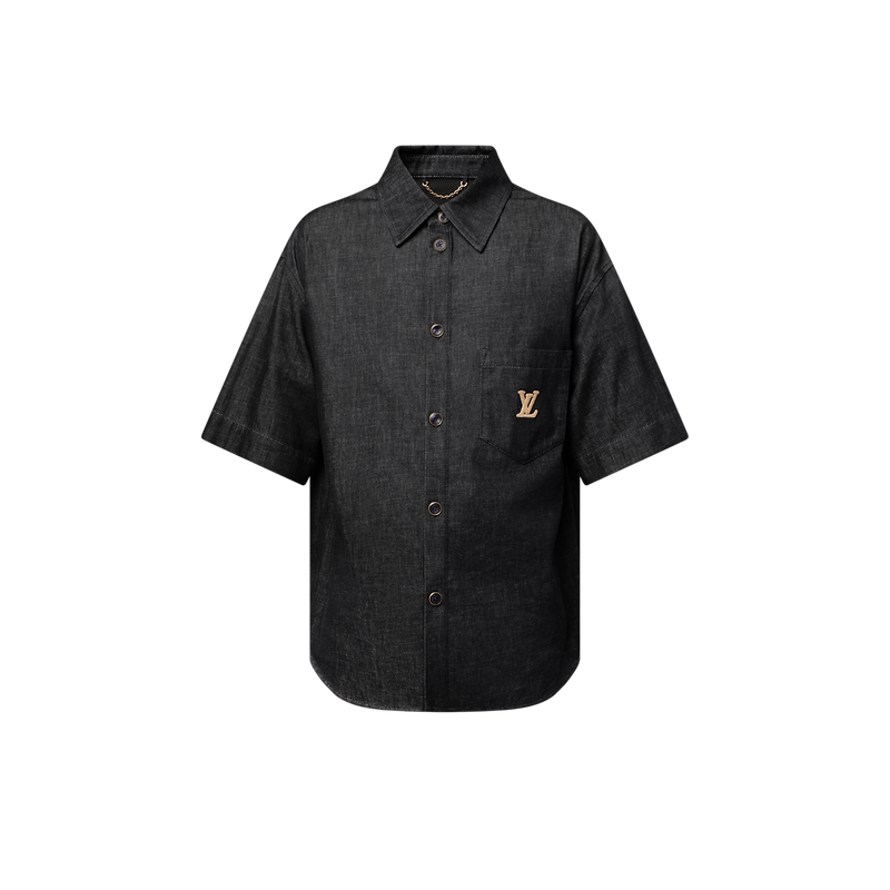 Chemise manches courtes en chambray