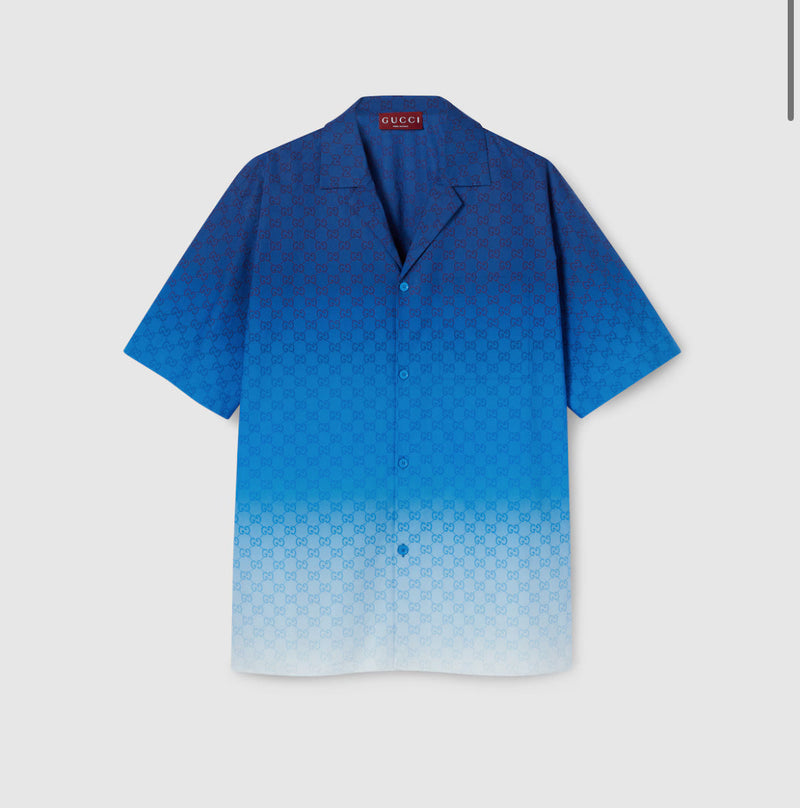 Chemise de bowling en popeline de coton à imprimé