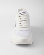 White Prada brushed leather sneakers