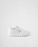 White Prada brushed leather sneakers