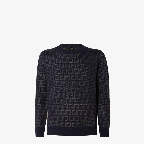 Pull en laine et nylon FF bleu
