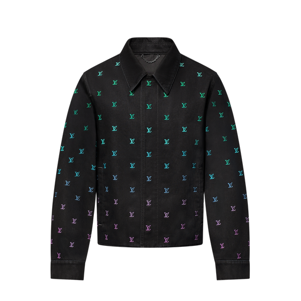 Blouson sportswear brodé LV Blason Gradient en denim