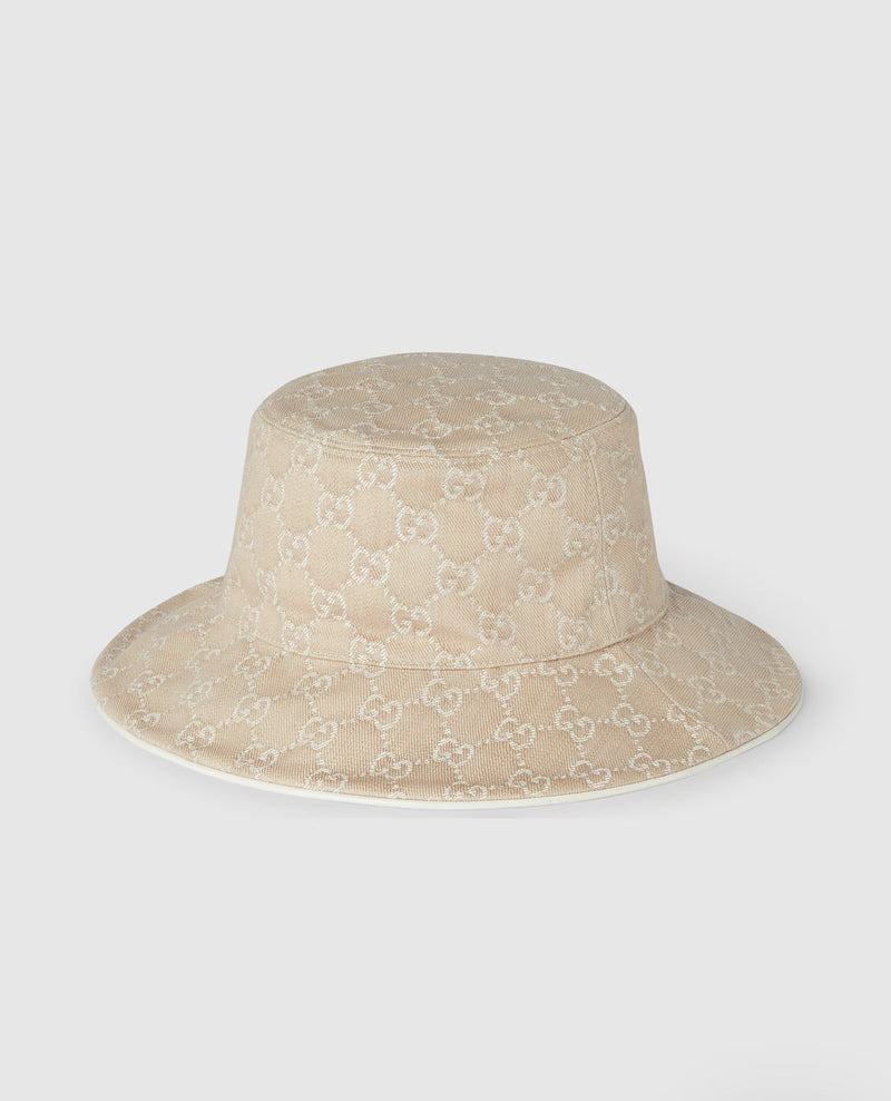 GG denim bucket hat with Horsebit