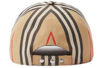 Casquette de baseball coton carreaux traditionnels monogramme beige