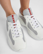 Prada America’s Cup White Bike Fabric Sneakers