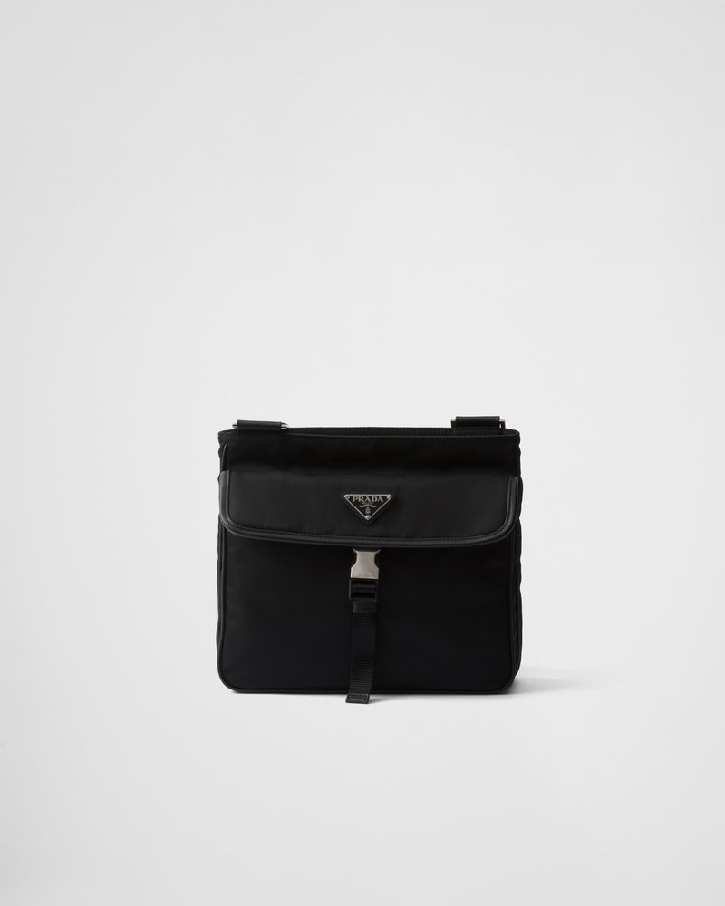 Sac porté épaule en Re-Nylon et cuir Saffiano