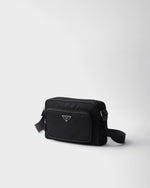 Petit sac porté épaule en Re-Nylon et cuir Saffia