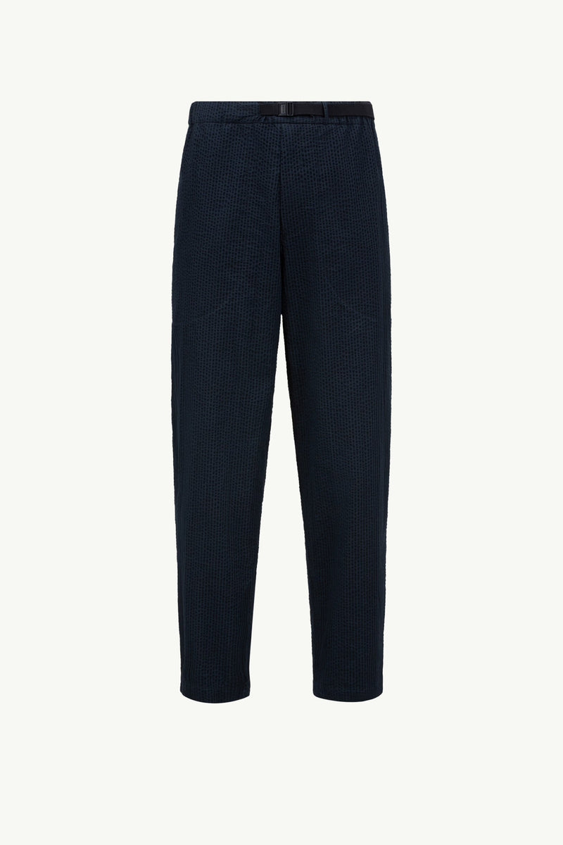 PANTALON CEINTURÉ EN SEERSUCKER