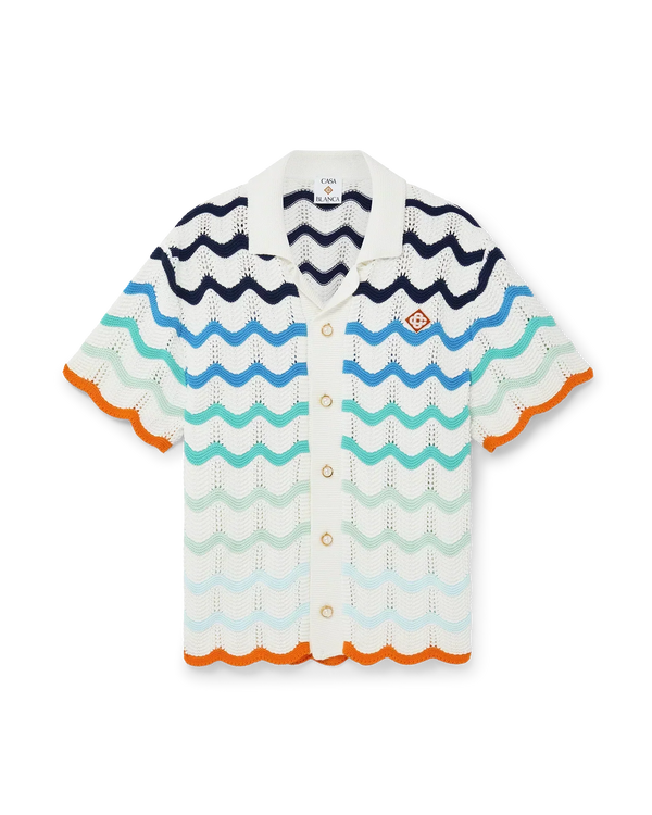 Chemisier au crochet motif vagues dégradées
