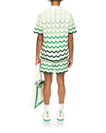 Wavy Gradient Crochet Shirt