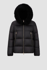 Moncler Laichefur Short Hooded Down Jacket Black