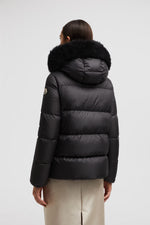 Moncler Laichefur Short Hooded Down Jacket Black