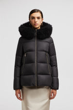 Moncler Laichefur Short Hooded Down Jacket Black