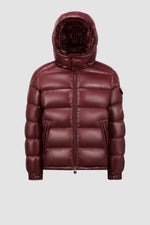 Moncler Maya Bordeaux Short Hooded Down Jacket