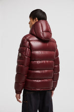 Moncler Maya Bordeaux Short Hooded Down Jacket