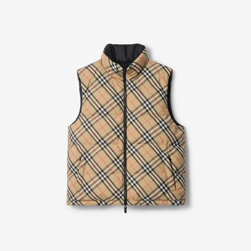 Reversible Check Puffer Vest