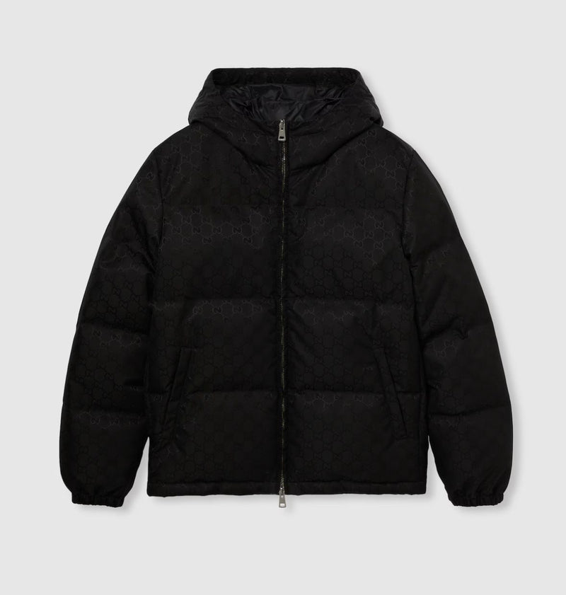 GG nylon canvas down jacket