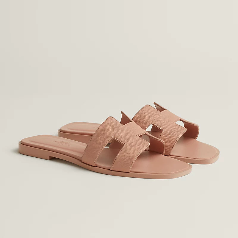 Hermes - Claquettes Beige Perlino